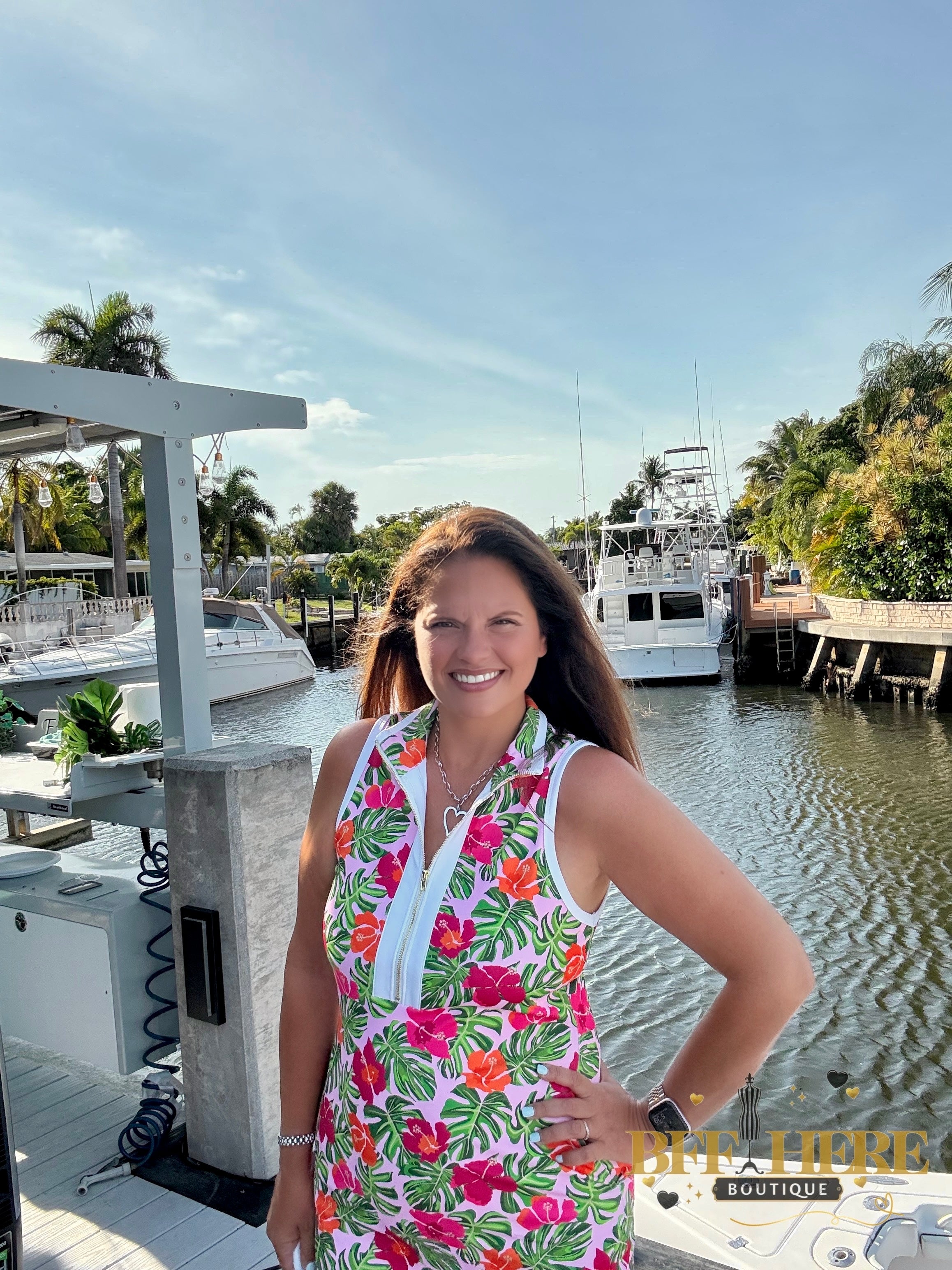 Everyday Zipper Dress / Pink Tropical by Jess Lea - BFF Here