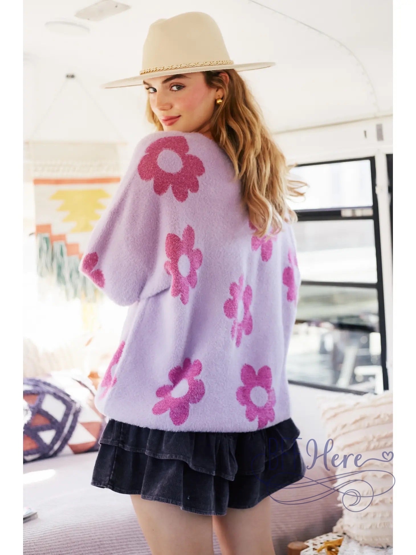 Whimsical Warmth: The Daisy Mohair Sweater - BFF Here