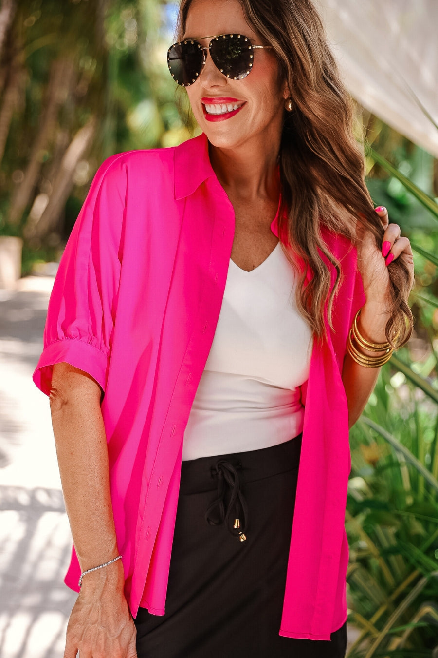 PREORDER: Sutton Button Up Top / Pink by Jess Lea (ETA: February) - BFF Here