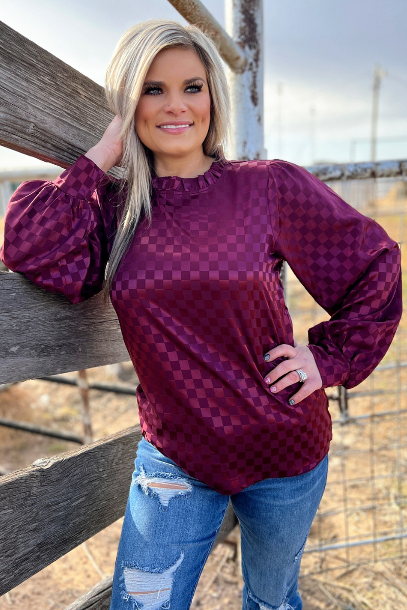 Merry In Cranberry Top by Sterling Kreek