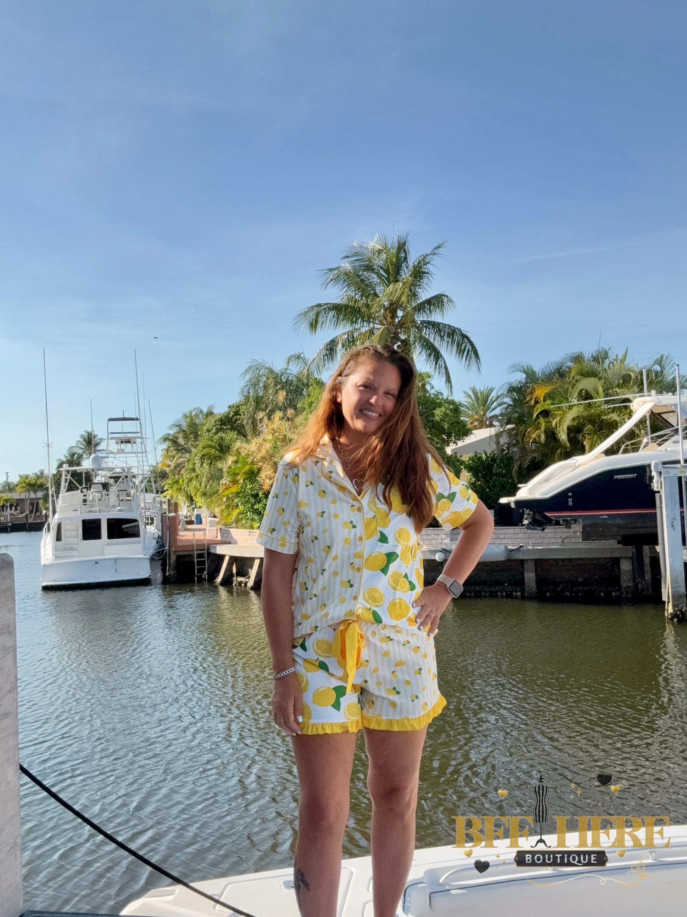 Lemon Drop Ruffle Pajama Set by Jess Lea - BFF Here