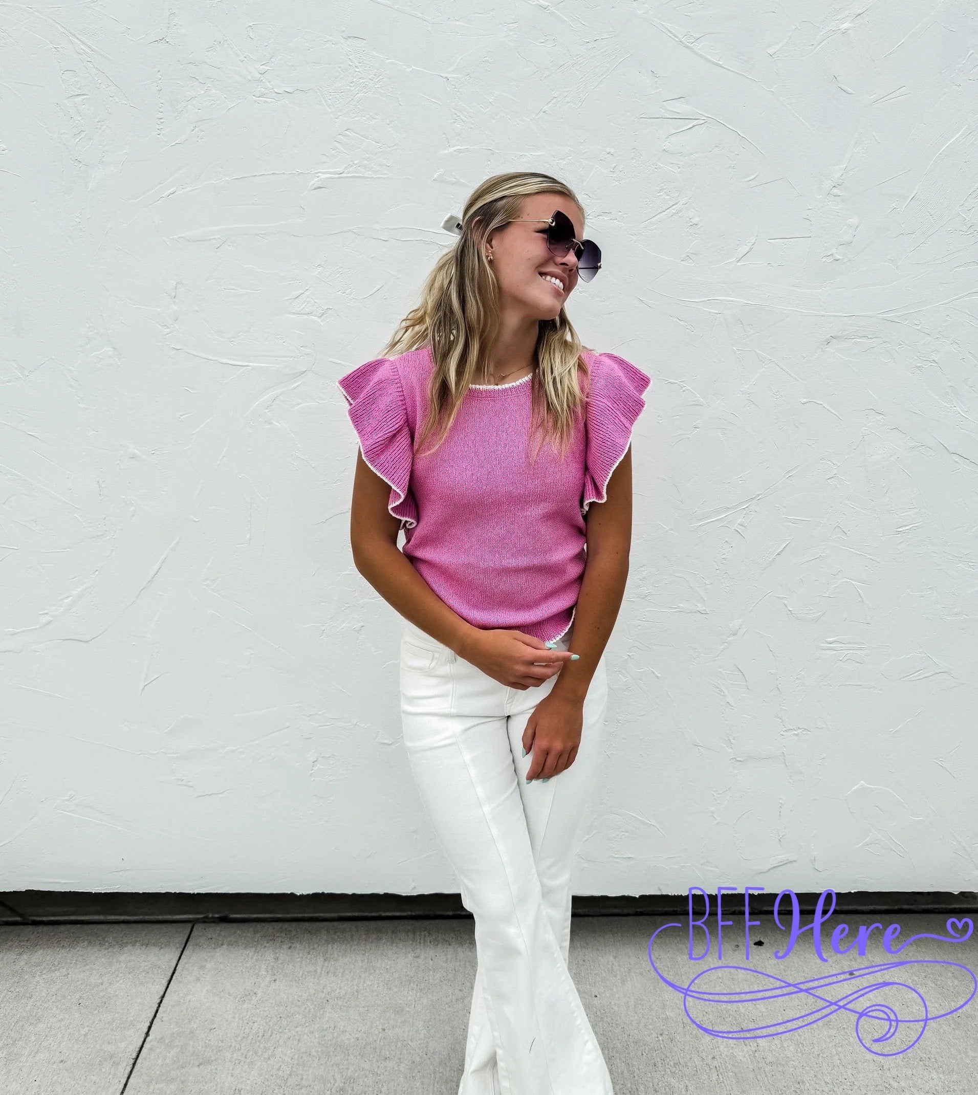 PREORDER: Chic Frills: Ruffle Sleeve Knit Top / Choice of Color by Jodifl (Ships Beginning of April) - BFF Here