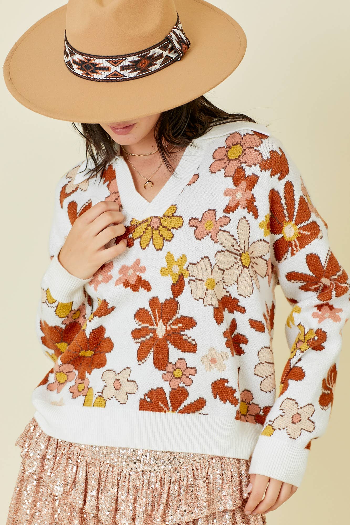 PREORDER: Vintage Cozy and Chic Floral Sweater (Ships Middle of September) - BFF Here