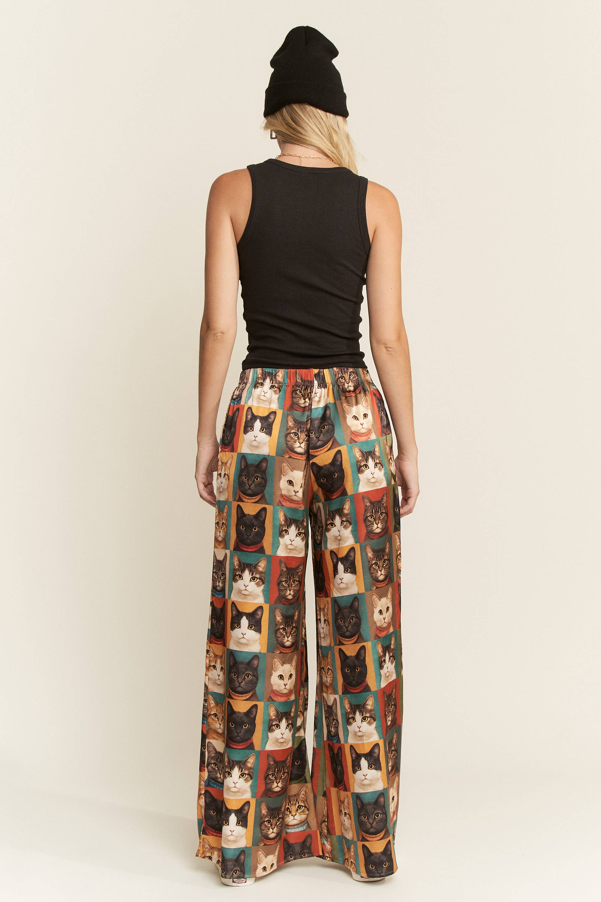 PREORDER: Cat Portrait Wide Leg Satin Pants by Jade by Jane (ETA: End of September) - BFF Here