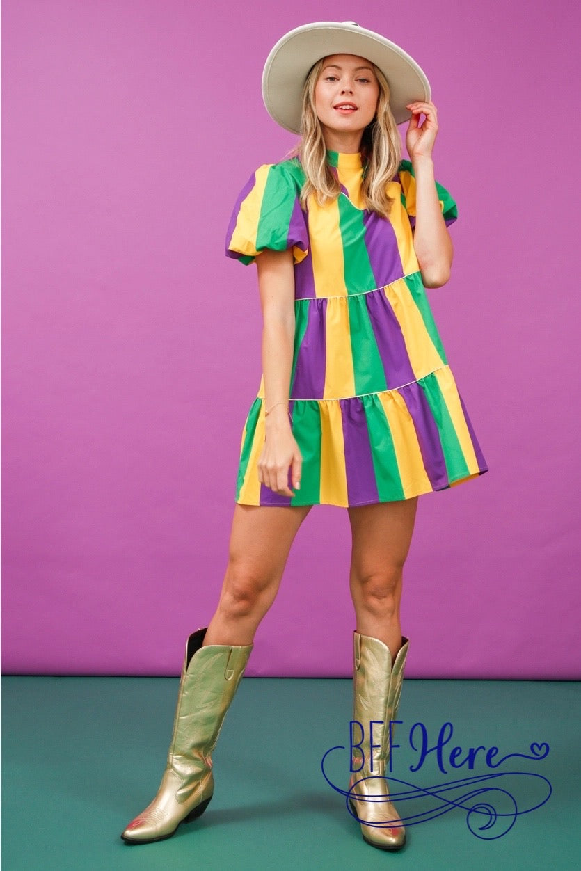 Carnival Stripes: Mardi Gras Poplin Delight - BFF Here