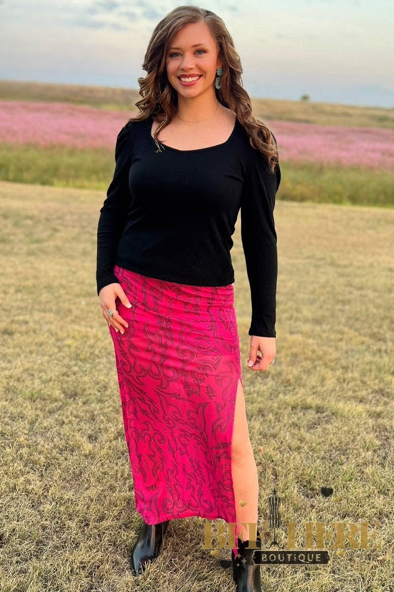 Cowgirls Like Us Slit Skirt by Sterling Kreek - BFF Here