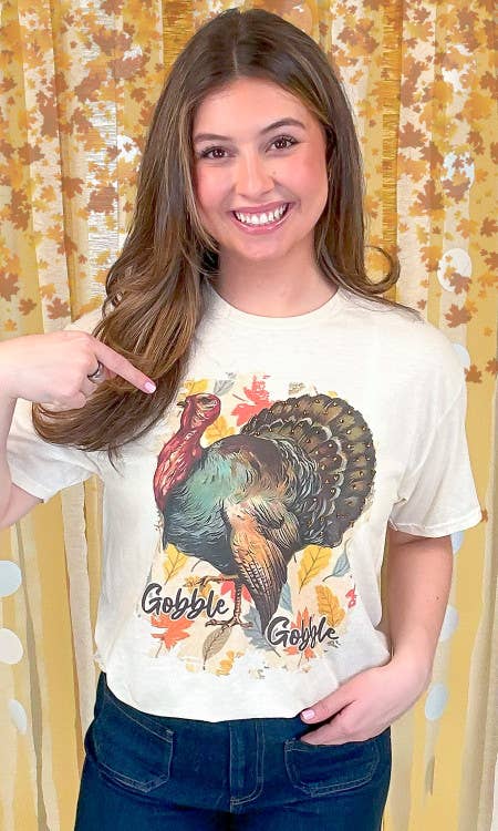 Turkey Time Gobble
 Rhinestone T-Shirt - BFF Here