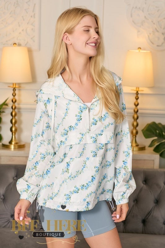 Floral Fun! Lightweight Windbreakers for Breezy Days (Blue Ships End of September) - BFF Here