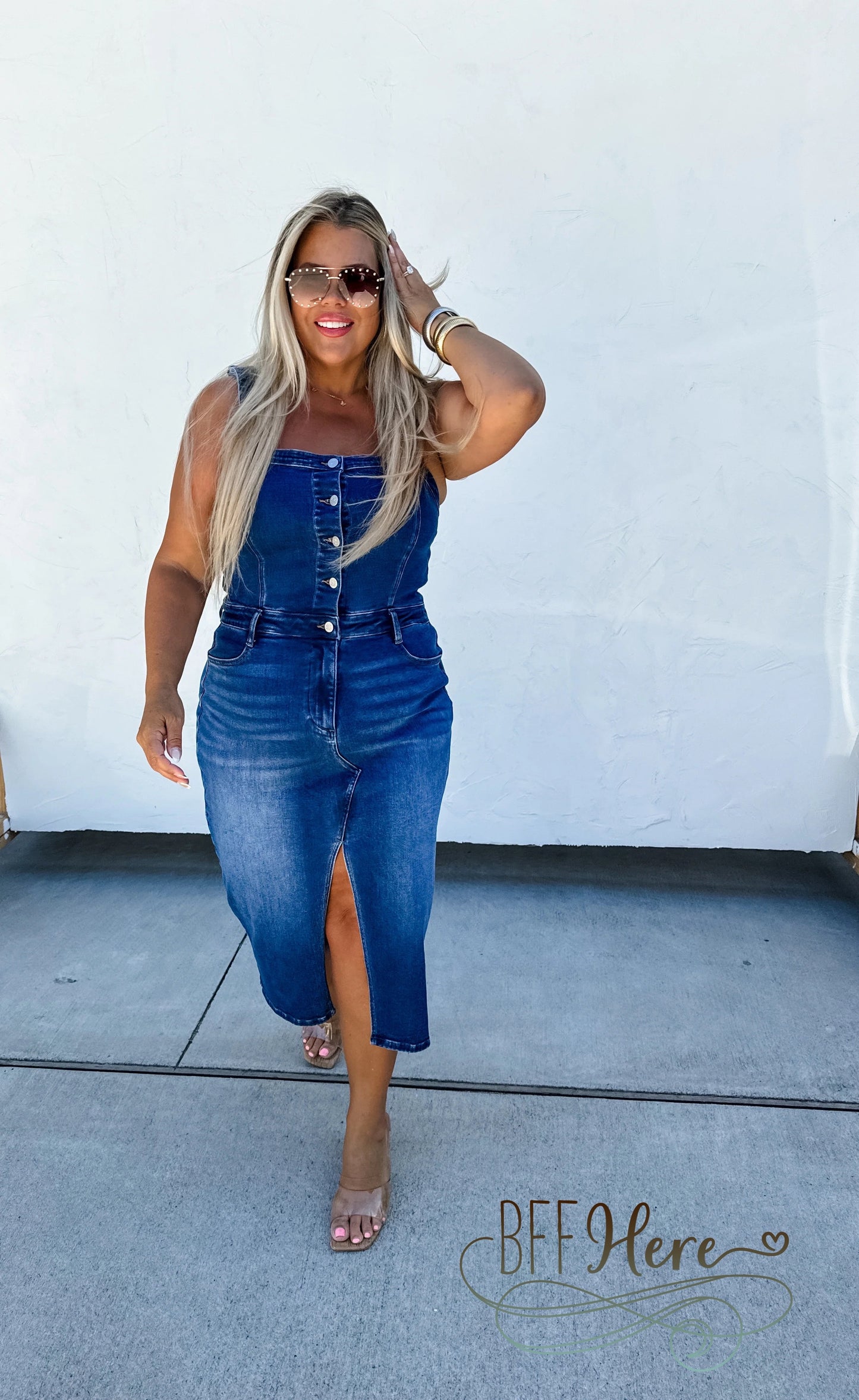 Frankie Overall Denim Dress by Blakeley - BFF Here