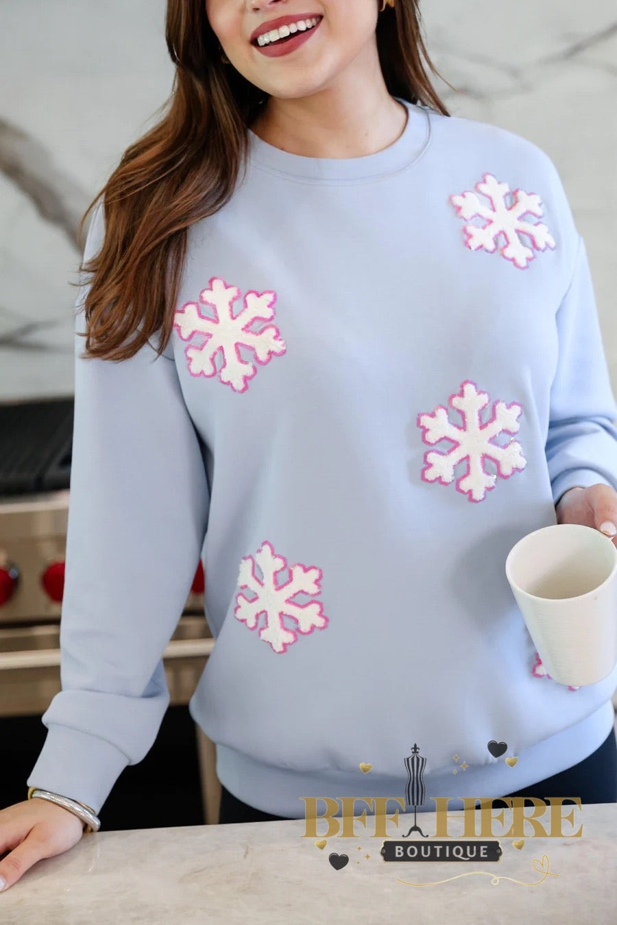 Falling Snowflakes Pullover by Jess Lea