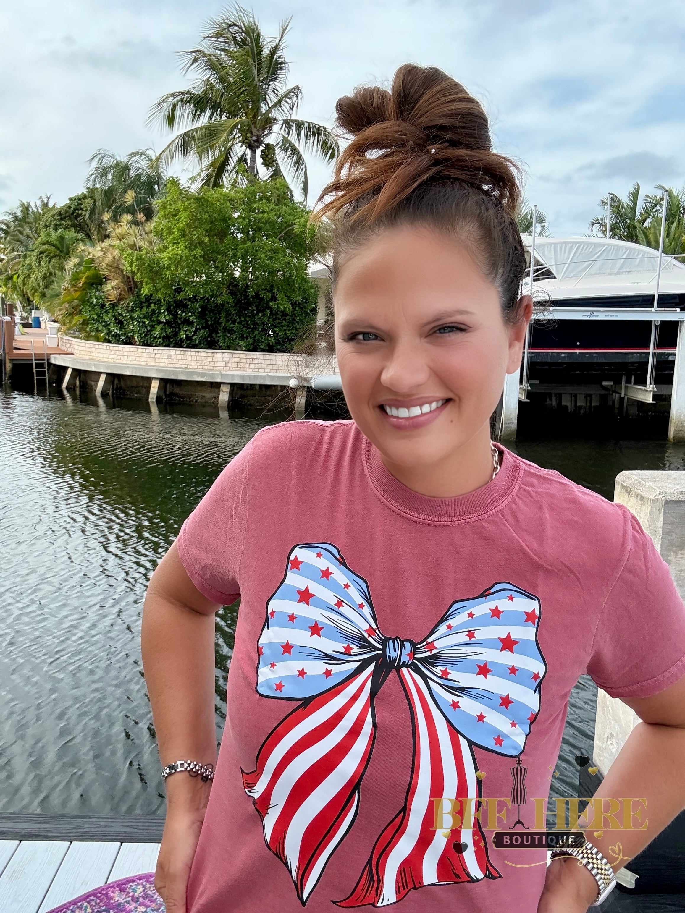 All-American Bow Babe Tee - BFF Here