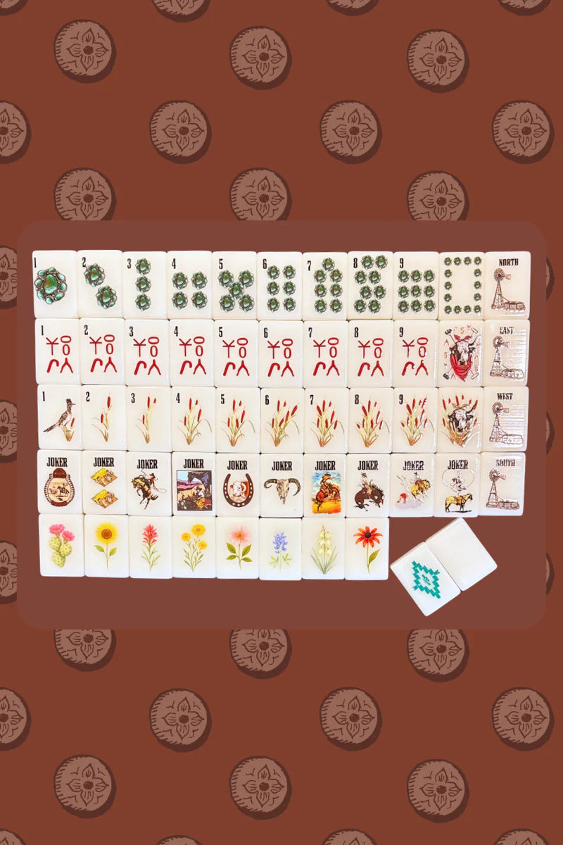Wild West Mahjong Set, Includes Tile’s, Racks (4), Tile Bag, And Mat by Sterling Kreek - BFF Here