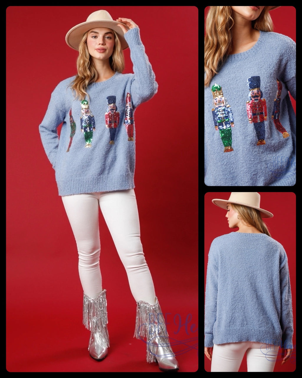 Twinkling Nutcracker Sequin Comfort Sweater - BFF Here