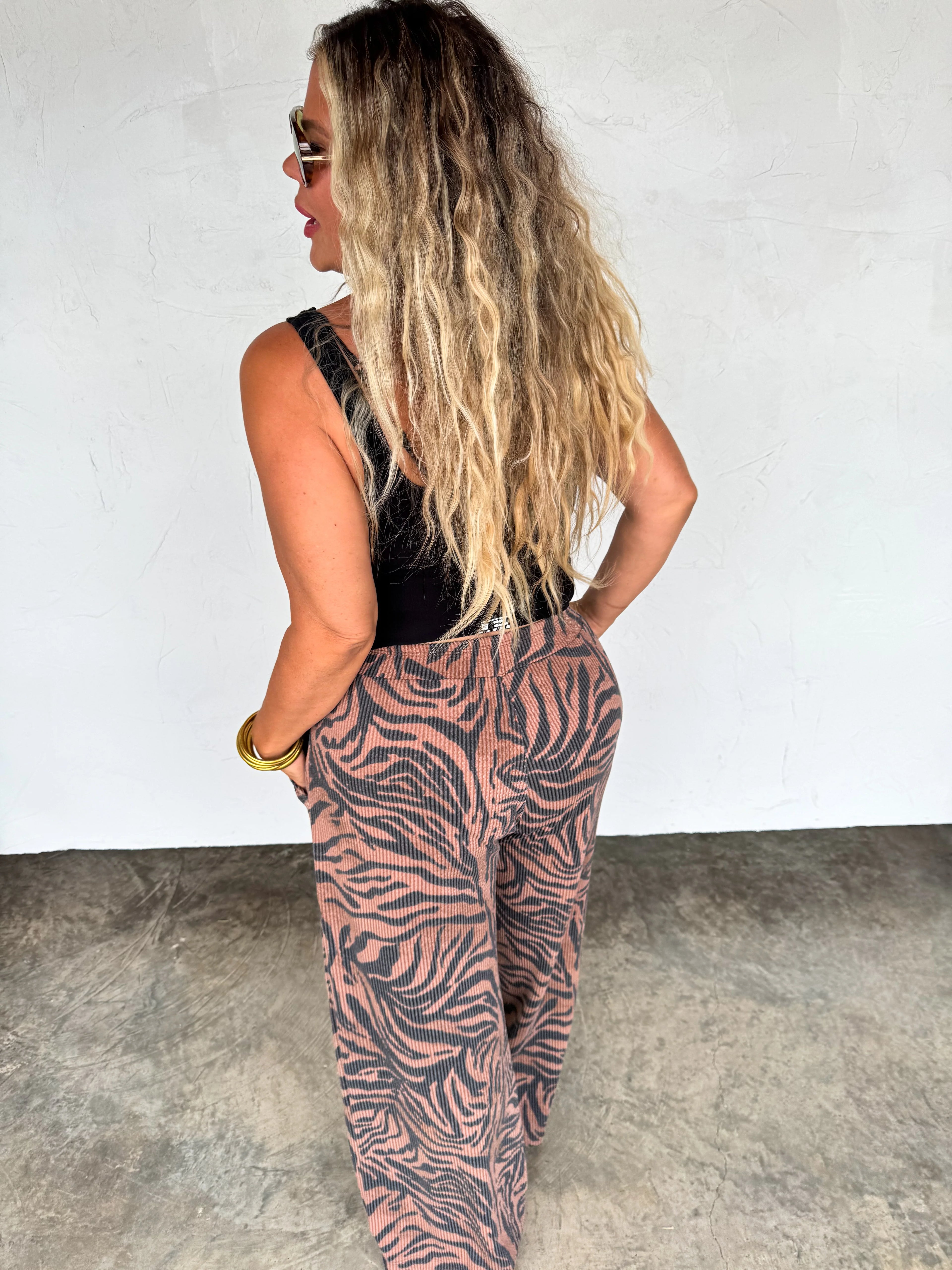 PREORDER: Haddie Zebra Wide Leg Pants by Blakeley (ETA: Beginning of November) - BFF Here