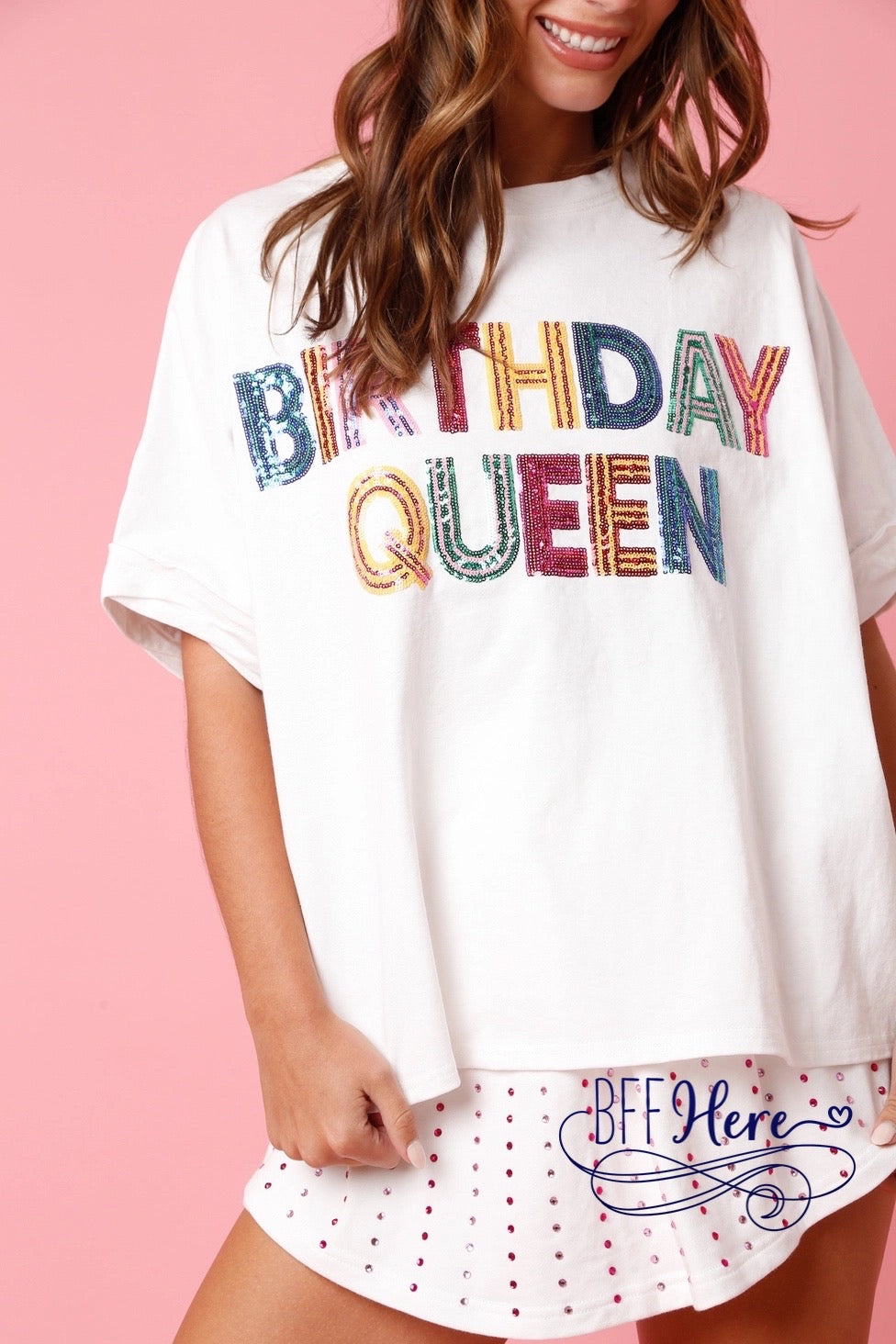 PREORDER:Regal Celebration: Birthday Queen Sequin Top (Ships End of January) - BFF Here