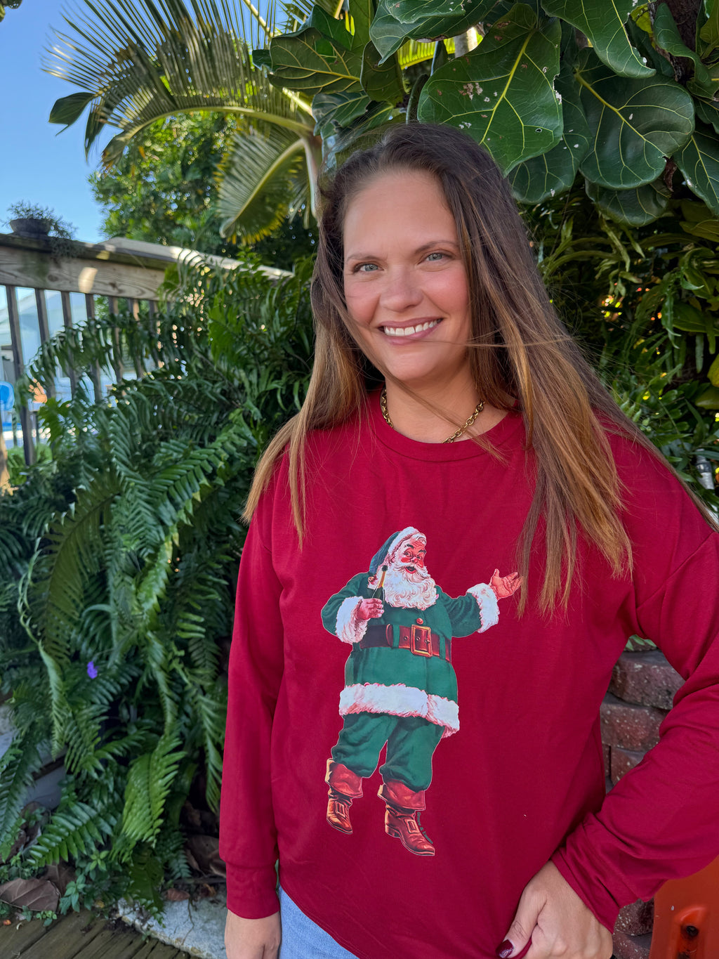 Santa With Champagne Sweatshirt by Grace and Emma - BFF Here