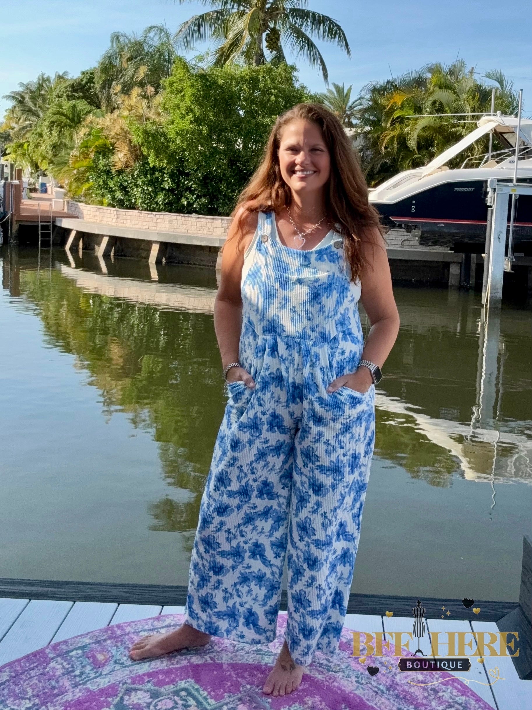 Cassidy Floral Boho Overalls by Blakeley - BFF Here