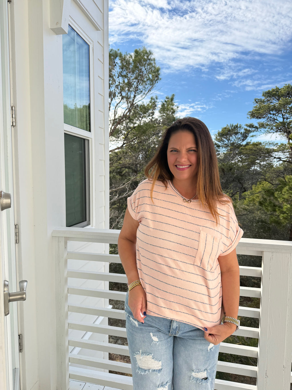 Easy Days Striped Pocket Tee by Sew In Love (Ships 2-3 weeks) - BFF Here