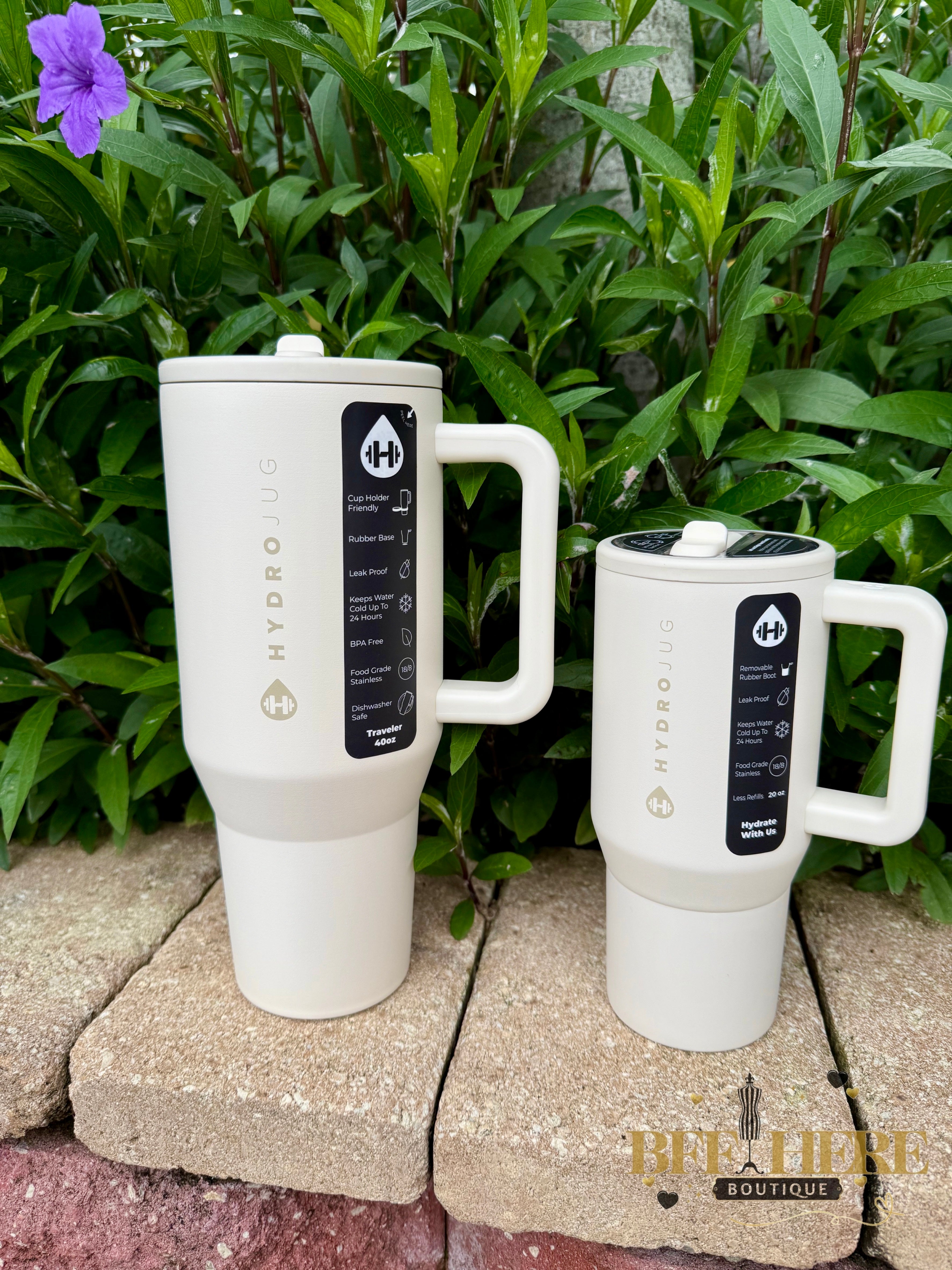 HydroJug Traveler - 20oz.  /  Cream - BFF Here