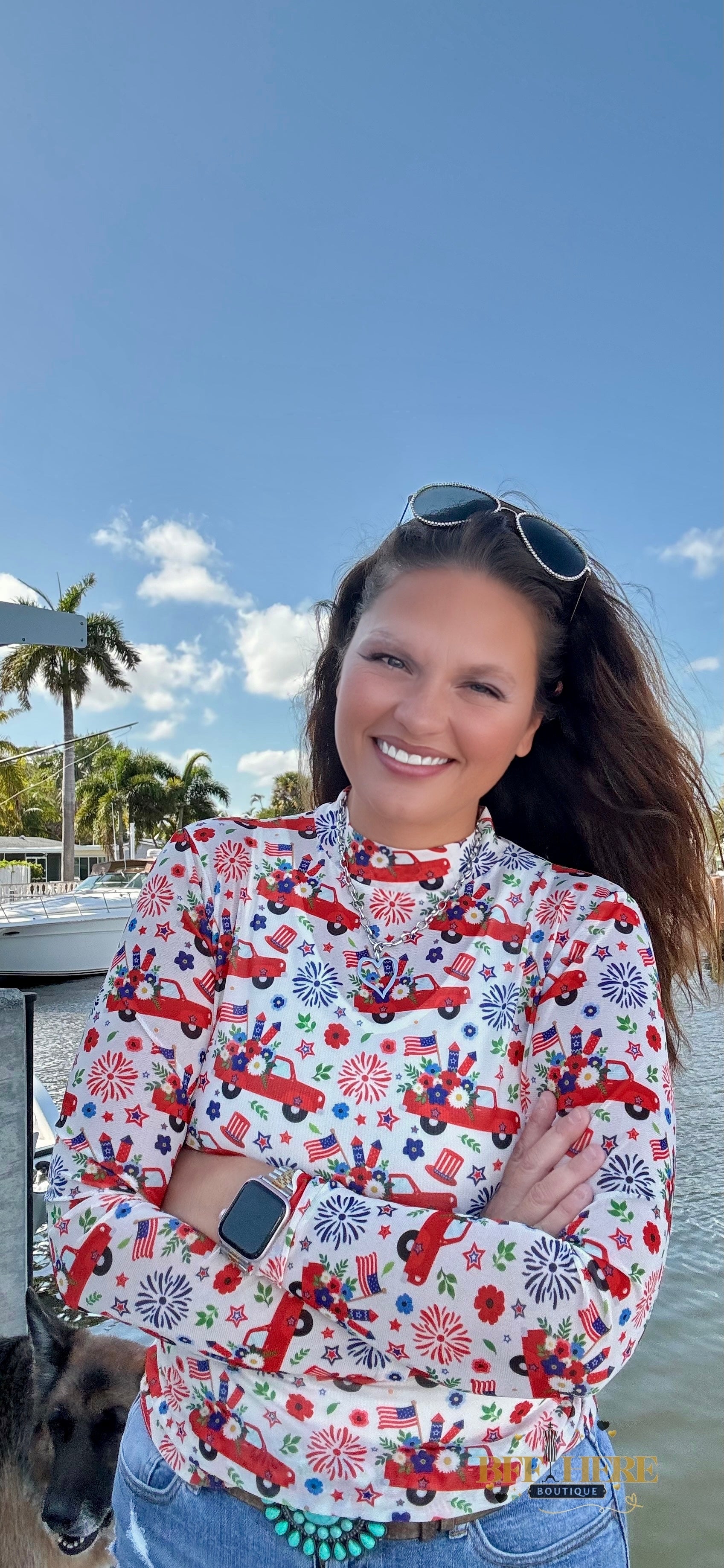 Freedom and Fireworks Mesh Top by Sterling Kreek - BFF Here