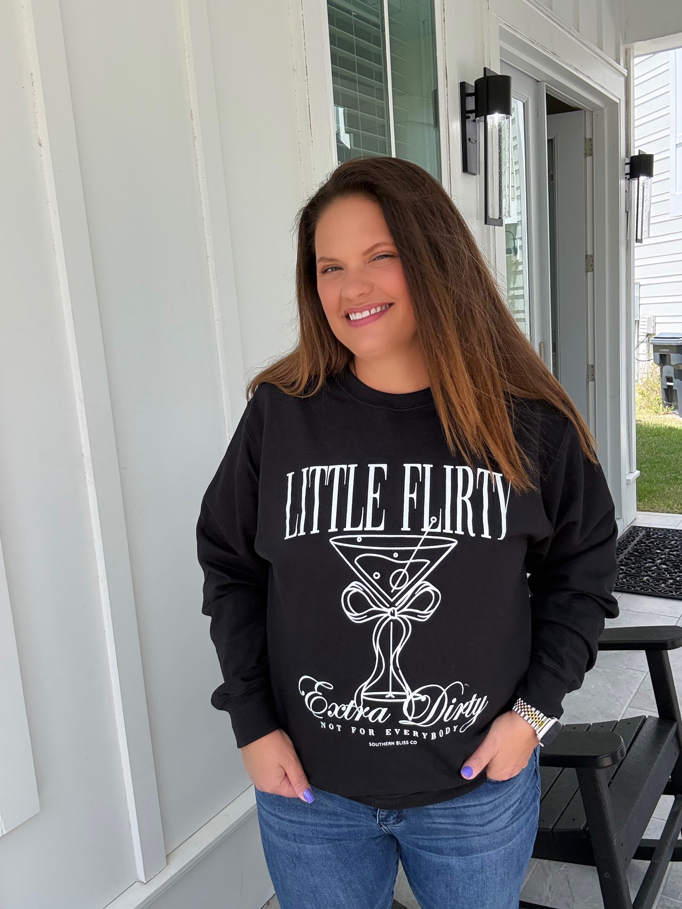 Little Flirty Extra Dirty Black Sweatshirt by Southern Bliss (ARRAY) - BFF Here