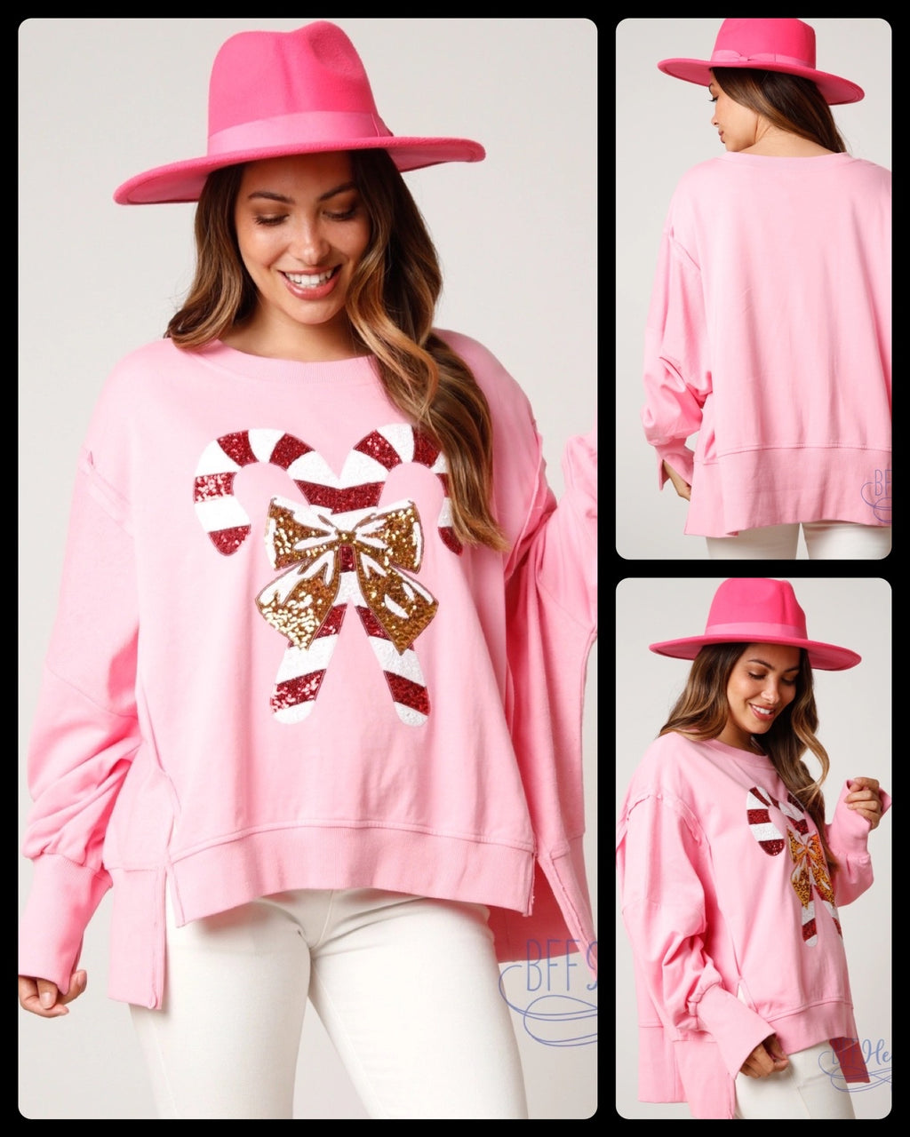 Holiday Twist: Candy Cane Sequin Sweatshirt - BFF Here