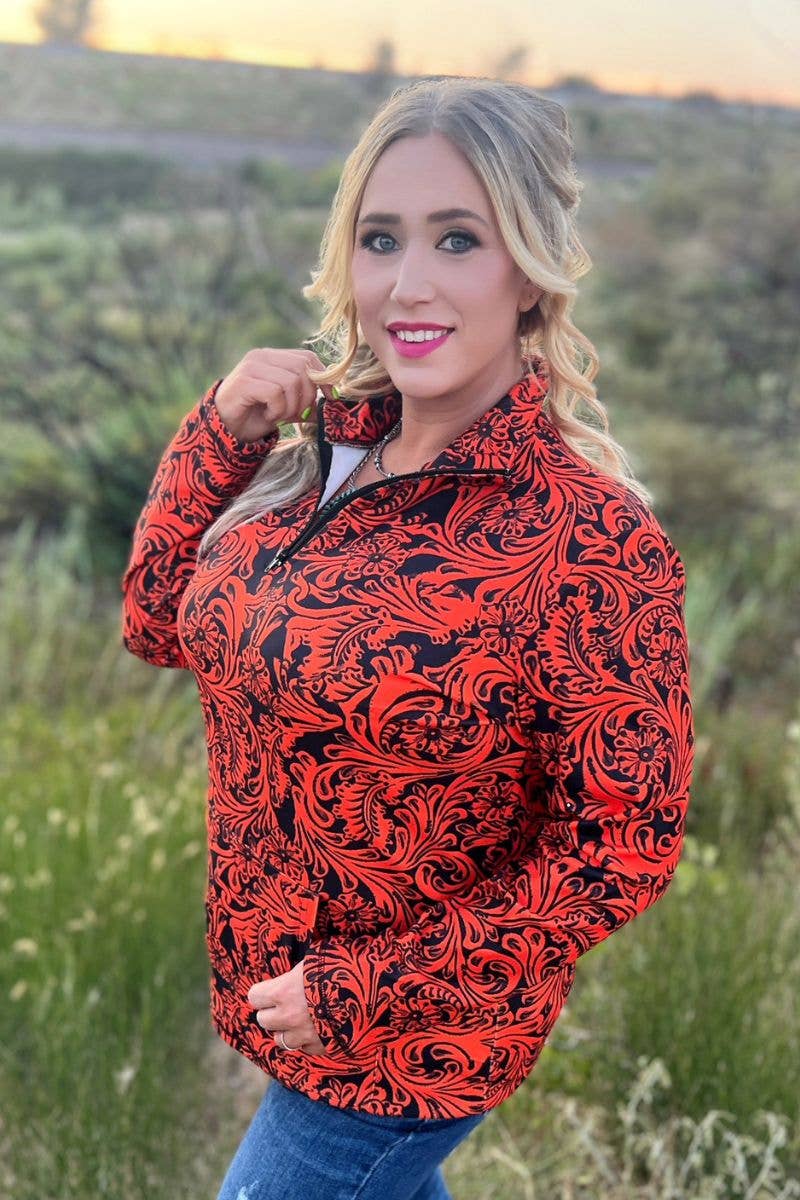 Tailgate Party Pullover Orange & Black by Sterling Kreek - BFF Here