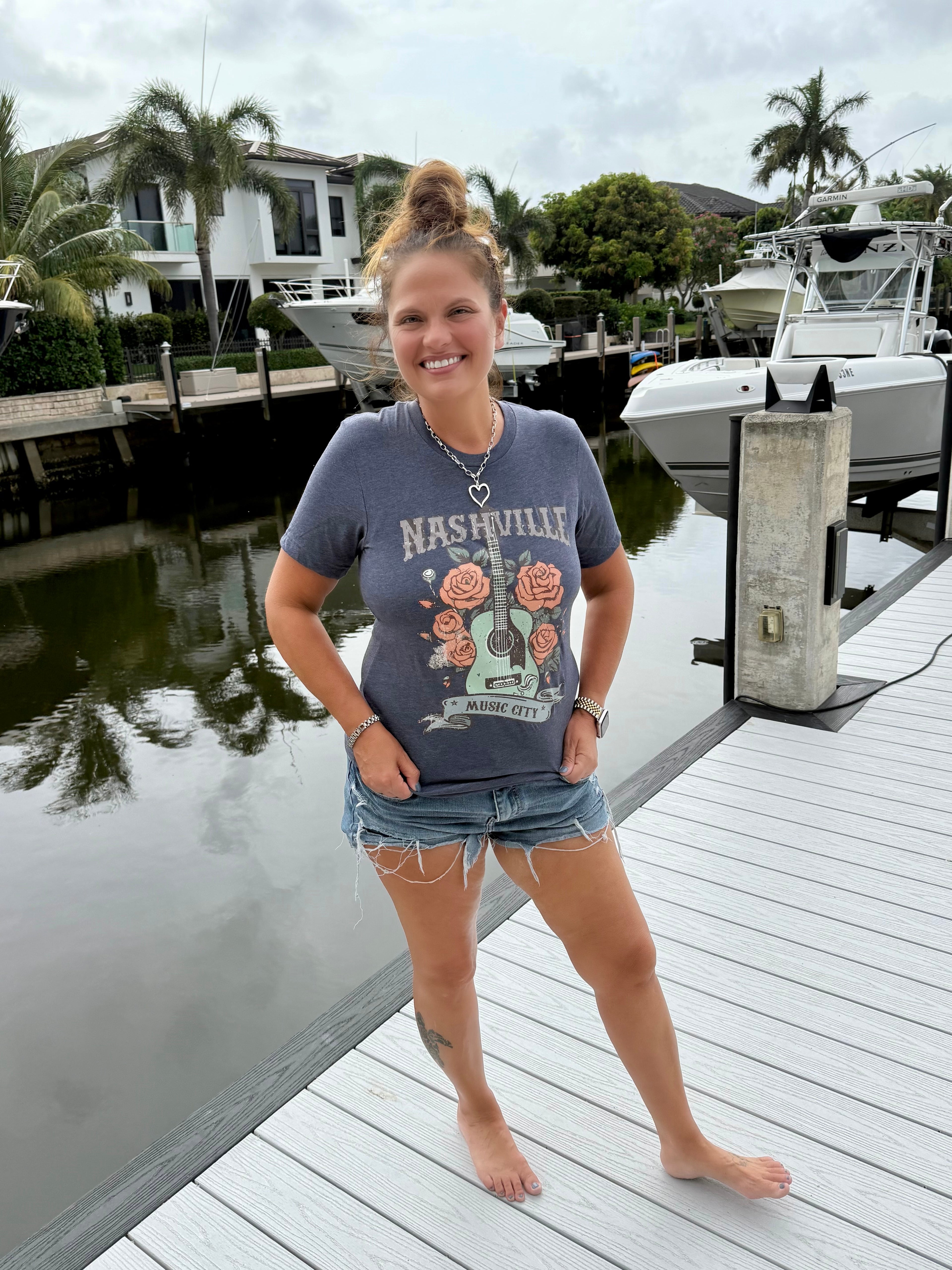 Nashville Nights & Rose Lights Tee - BFF Here