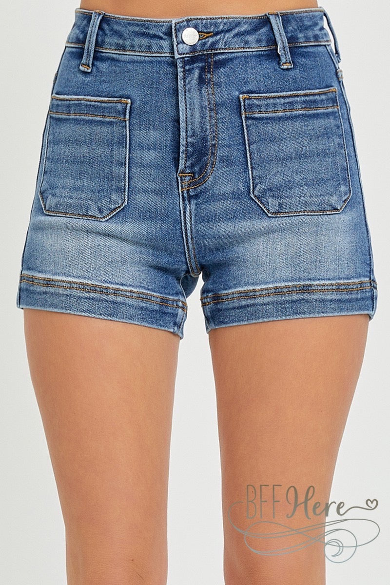 Chic Classic: High-Waisted Denim Shorts by Risen Jeans - BFF Here