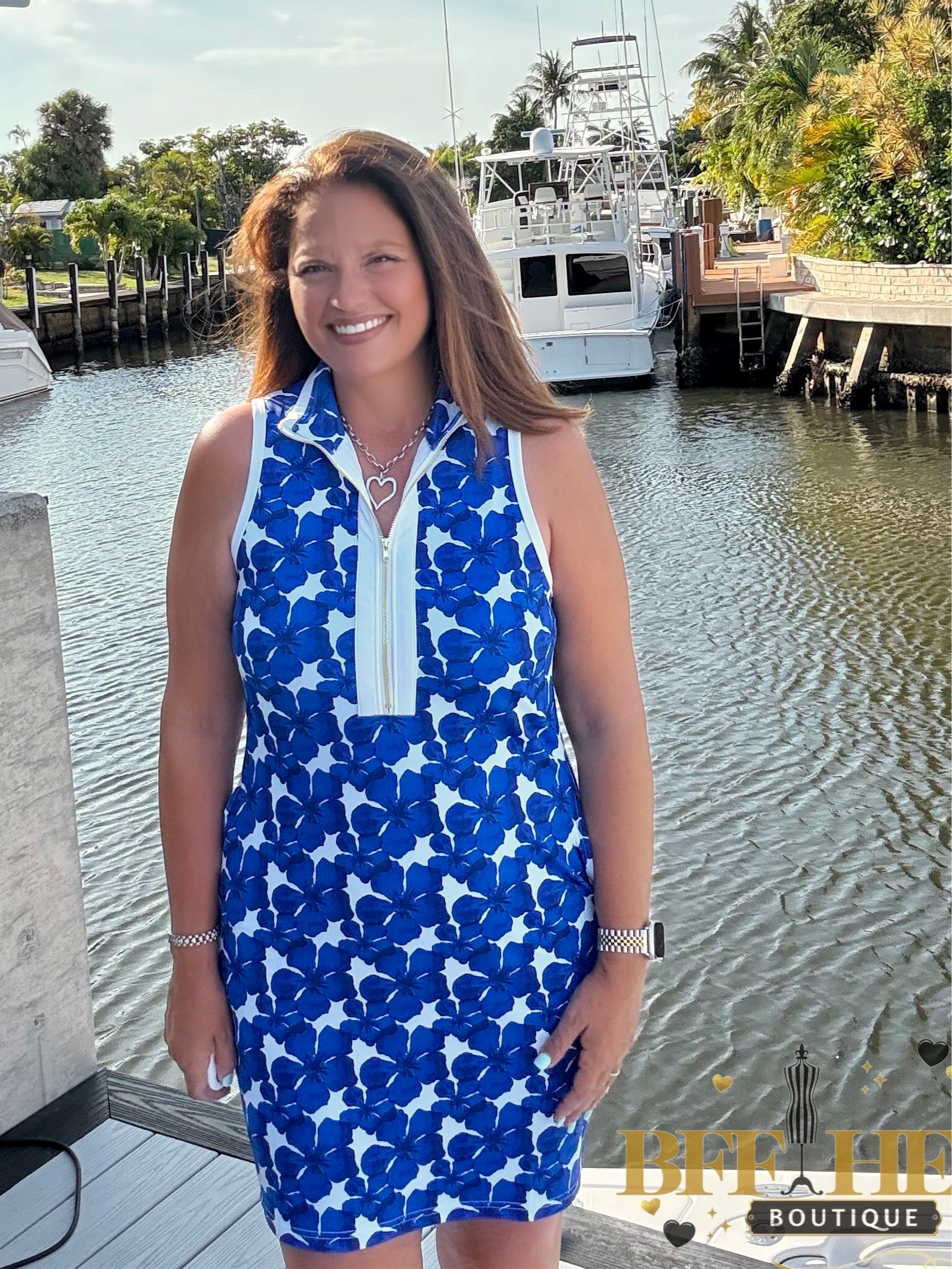 Everyday Zipper Dress / Blue Floral by Jess Lea - BFF Here