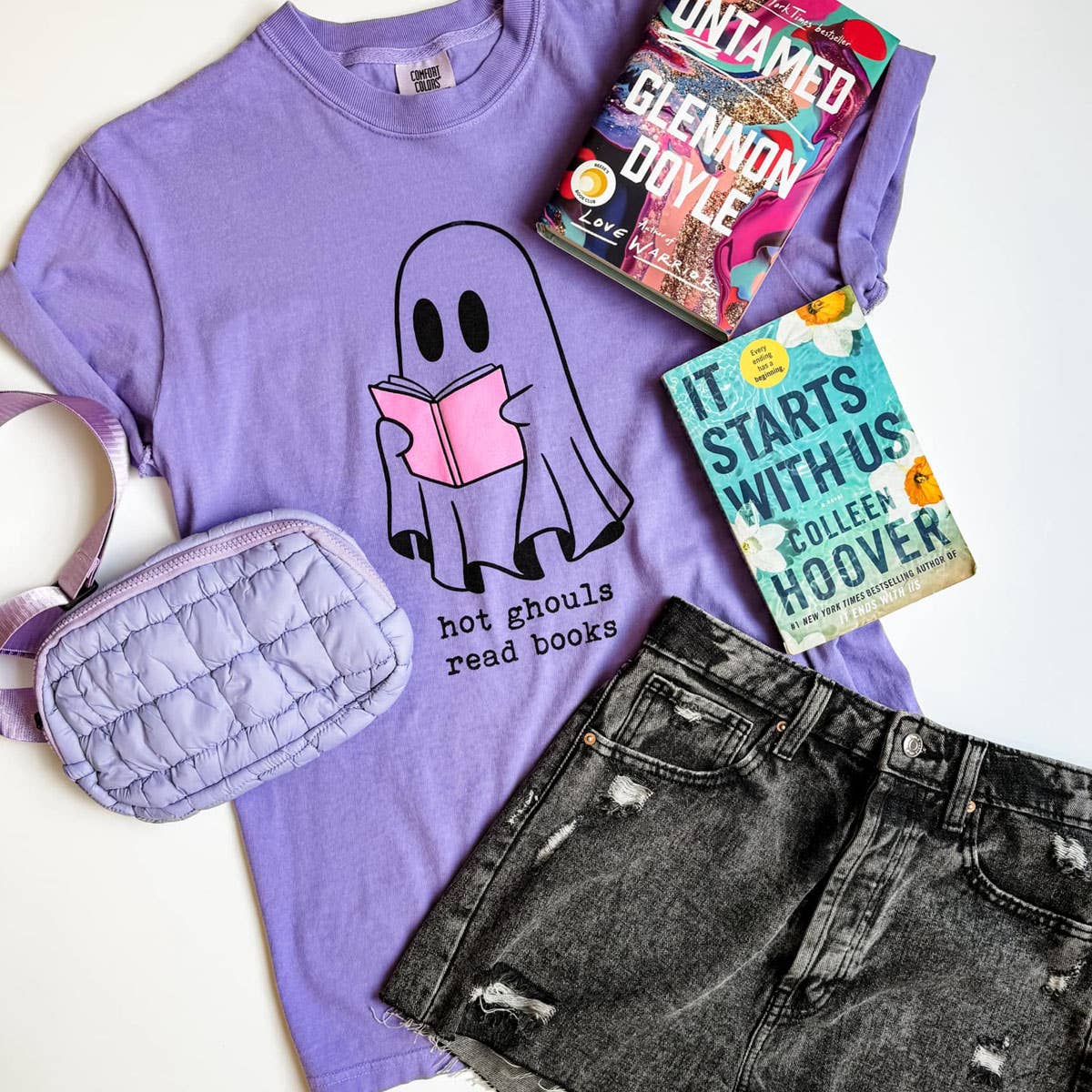 Hot Ghouls Read Books Halloween Tee - BFF Here