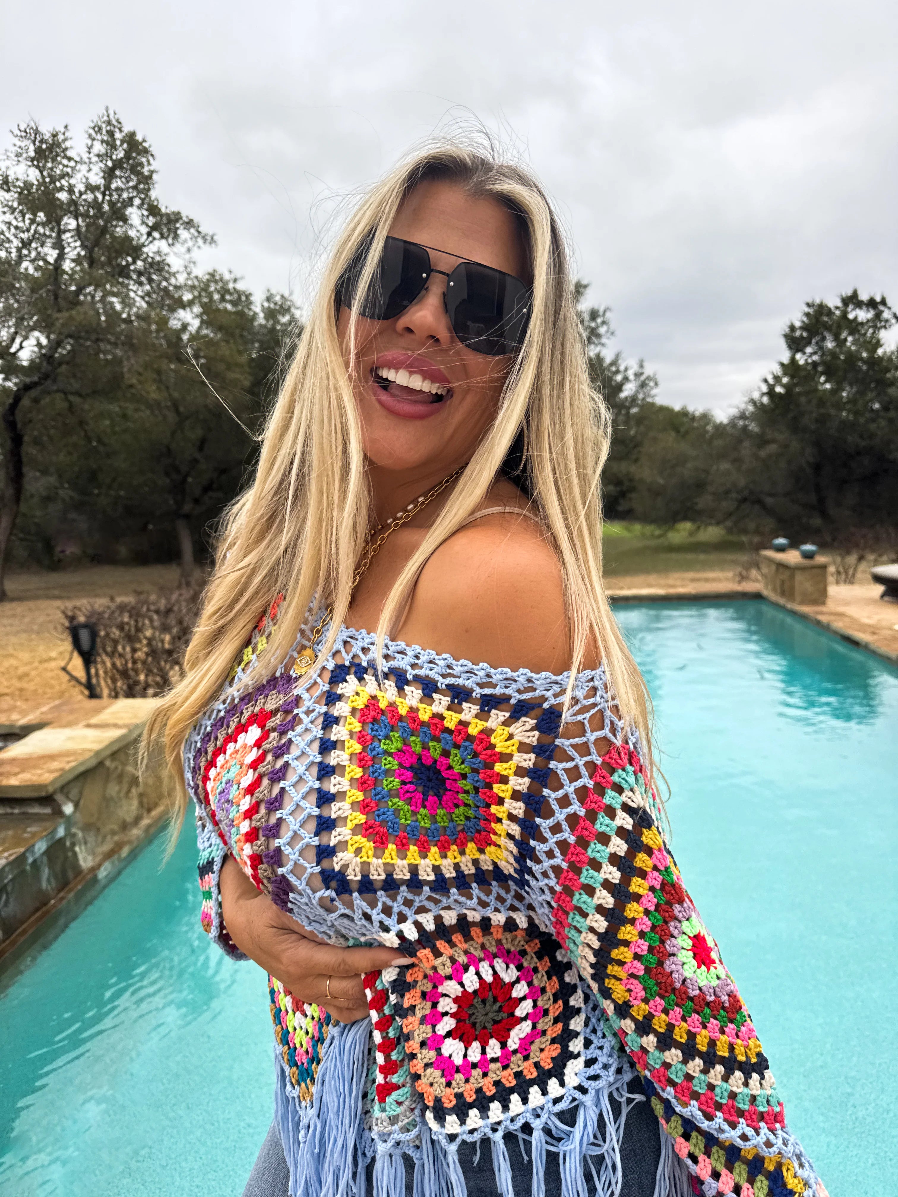 Boho Crochet Knit Top by Blakeley / Choice of Color - BFF Here