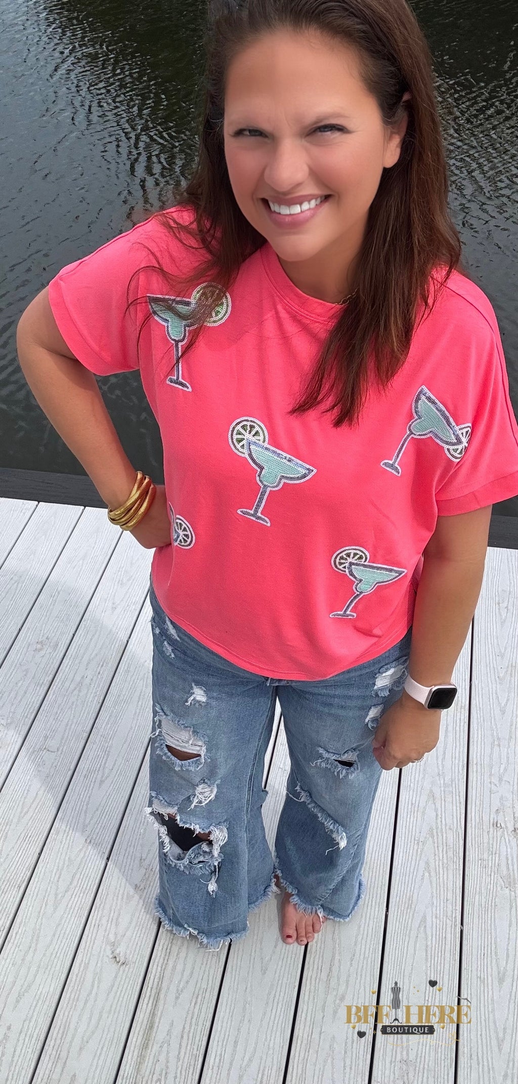 Margaritaville Sequin Patch Top by Jess Lea - BFF Here