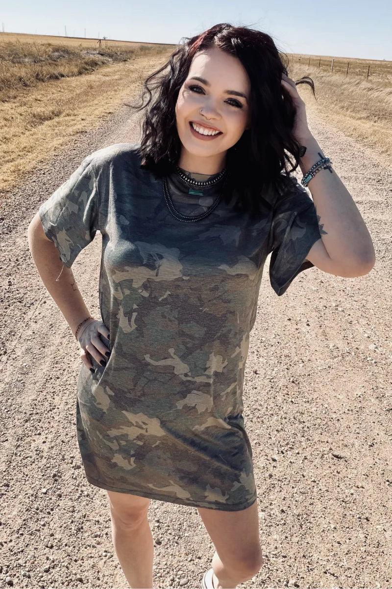 Camo Kreek T-Shirt Dress by Sterling Kreek - BFF Here