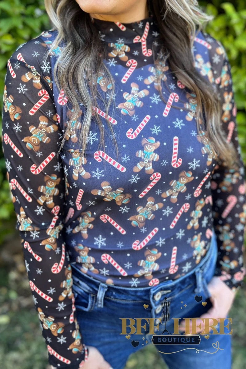 Candy Cane Kreek Mesh Top by Sterling Kreek - BFF Here