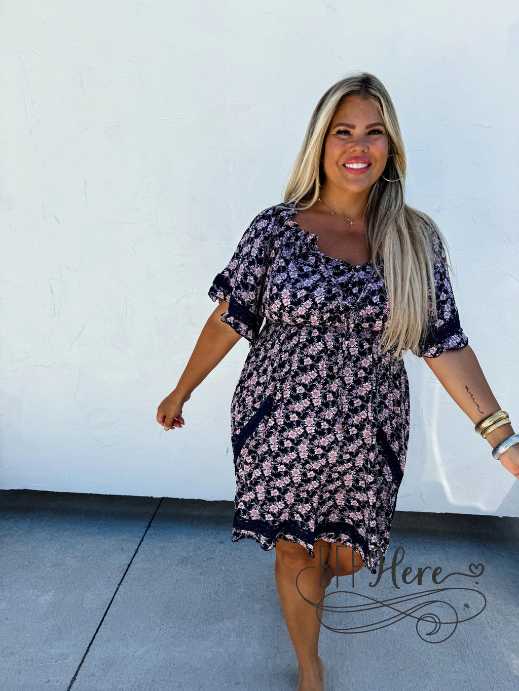 Garden Lace: Enchanting Floral and Crochet Dress - BFF Here