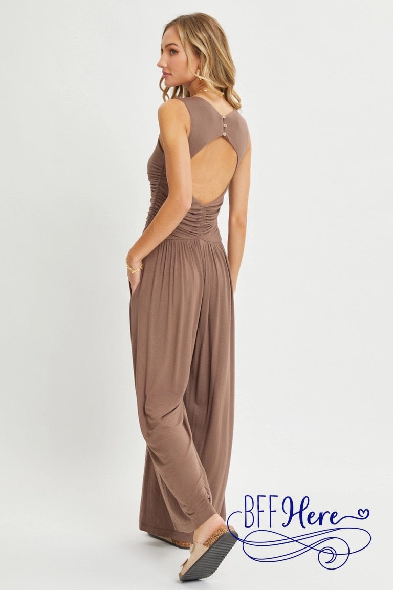 Sun-Kissed Elegance: Sleeveless Jumpsuit - BFF Here