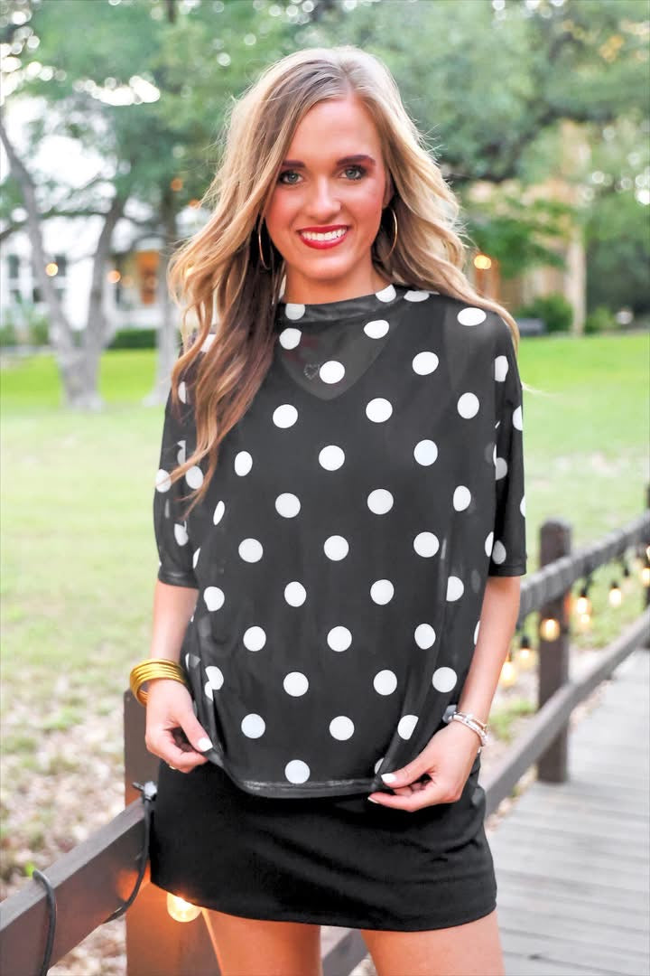 PREORDER: Emma Mesh Tee / After Dark Polka Dot by Jess Lea (ETA: July)