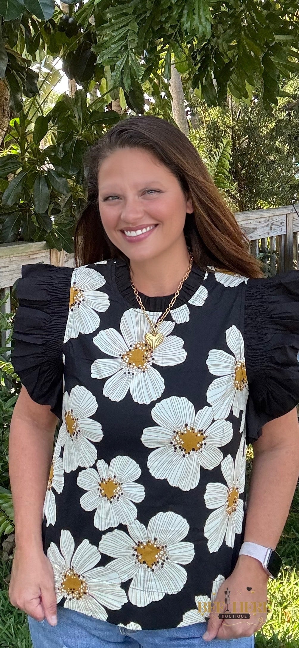 Madeline Ruffle Sleeve Top - BFF Here