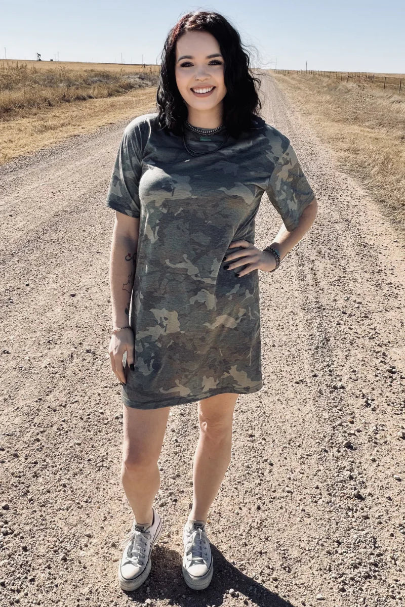 Camo Kreek T-Shirt Dress by Sterling Kreek - BFF Here