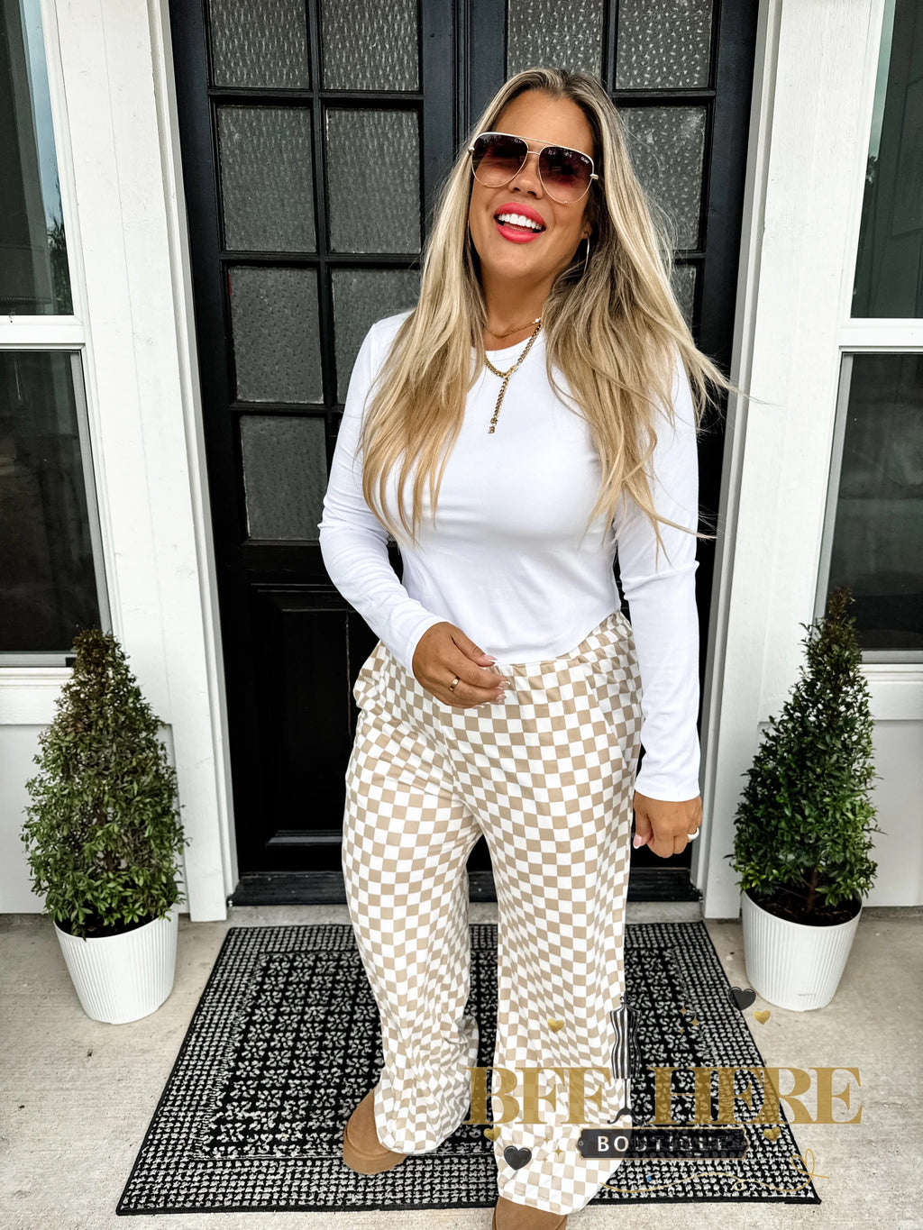 Bold Block Checker Pants by Blakeley - BFF Here