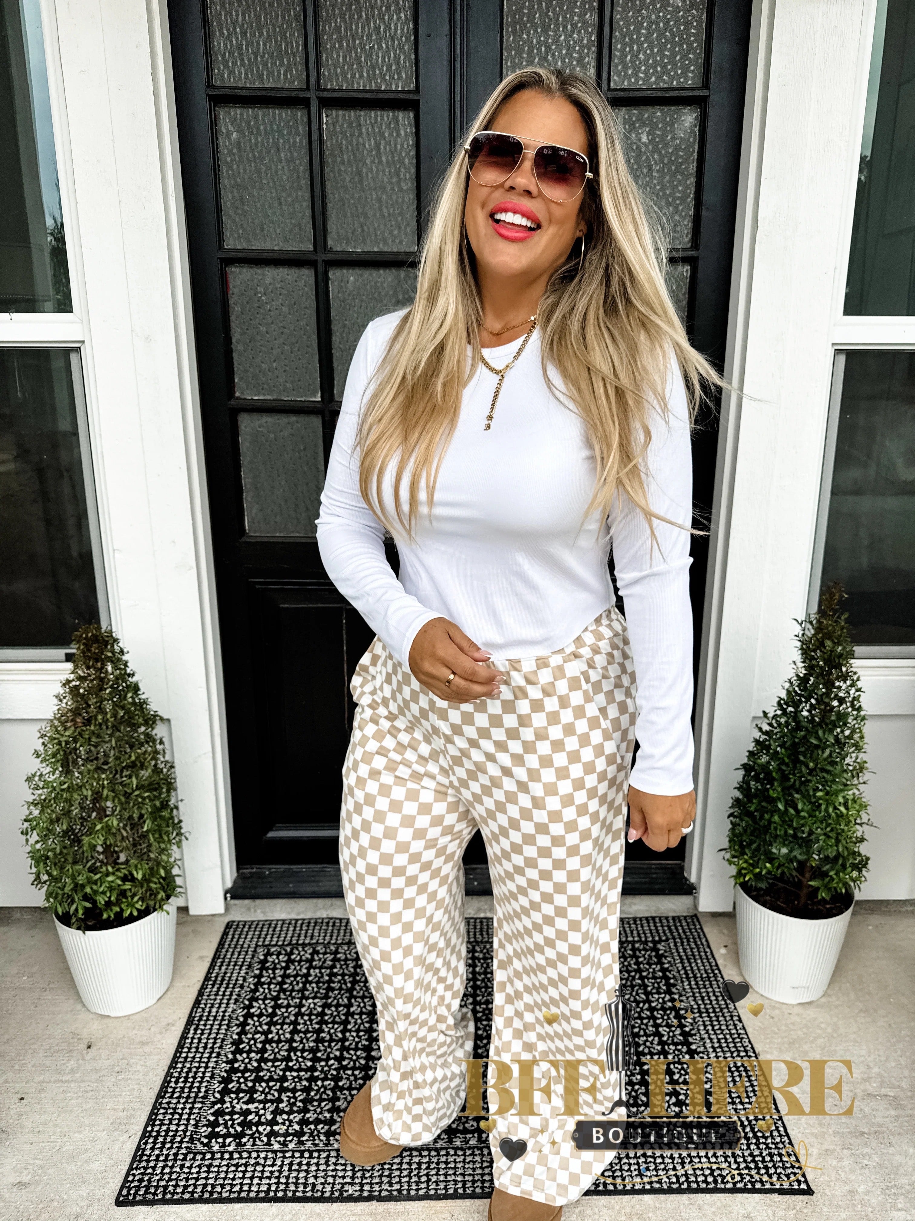 Bold Block Checker Pants by Blakeley - BFF Here