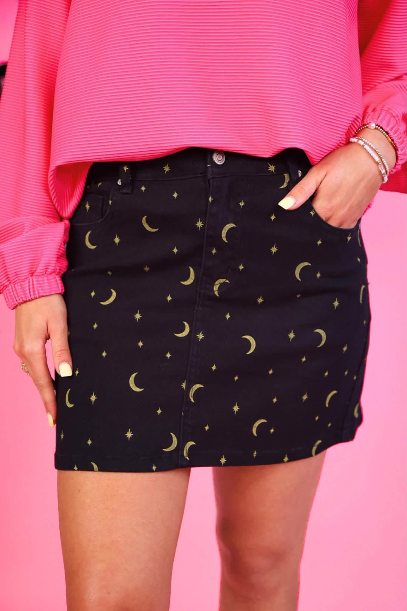 PREORDER: Midnight Nova Denim Skirt / Multi by Jess Lea (ETA: August)