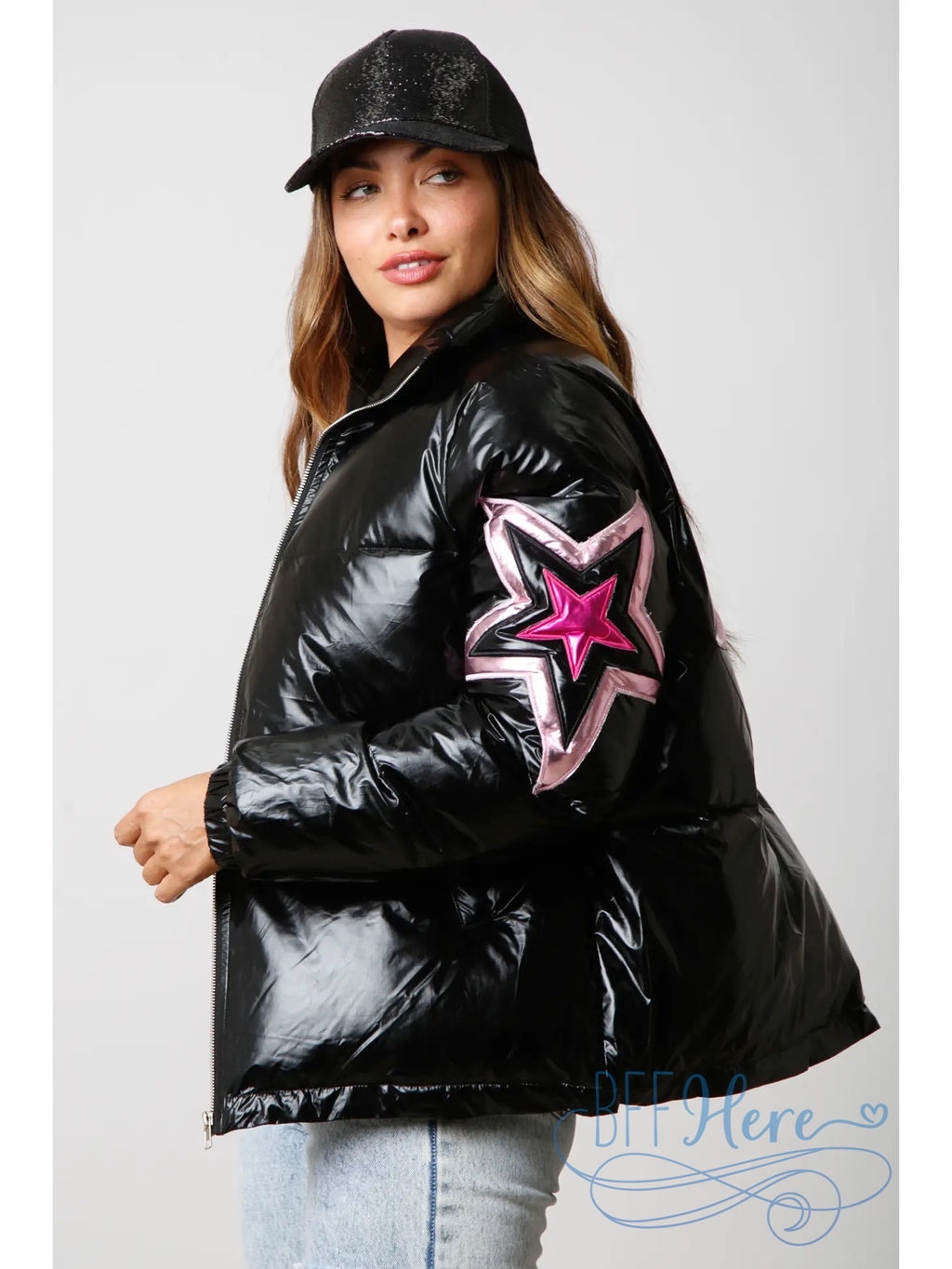 Starry Luster Metallic Puffer Jacket - BFF Here