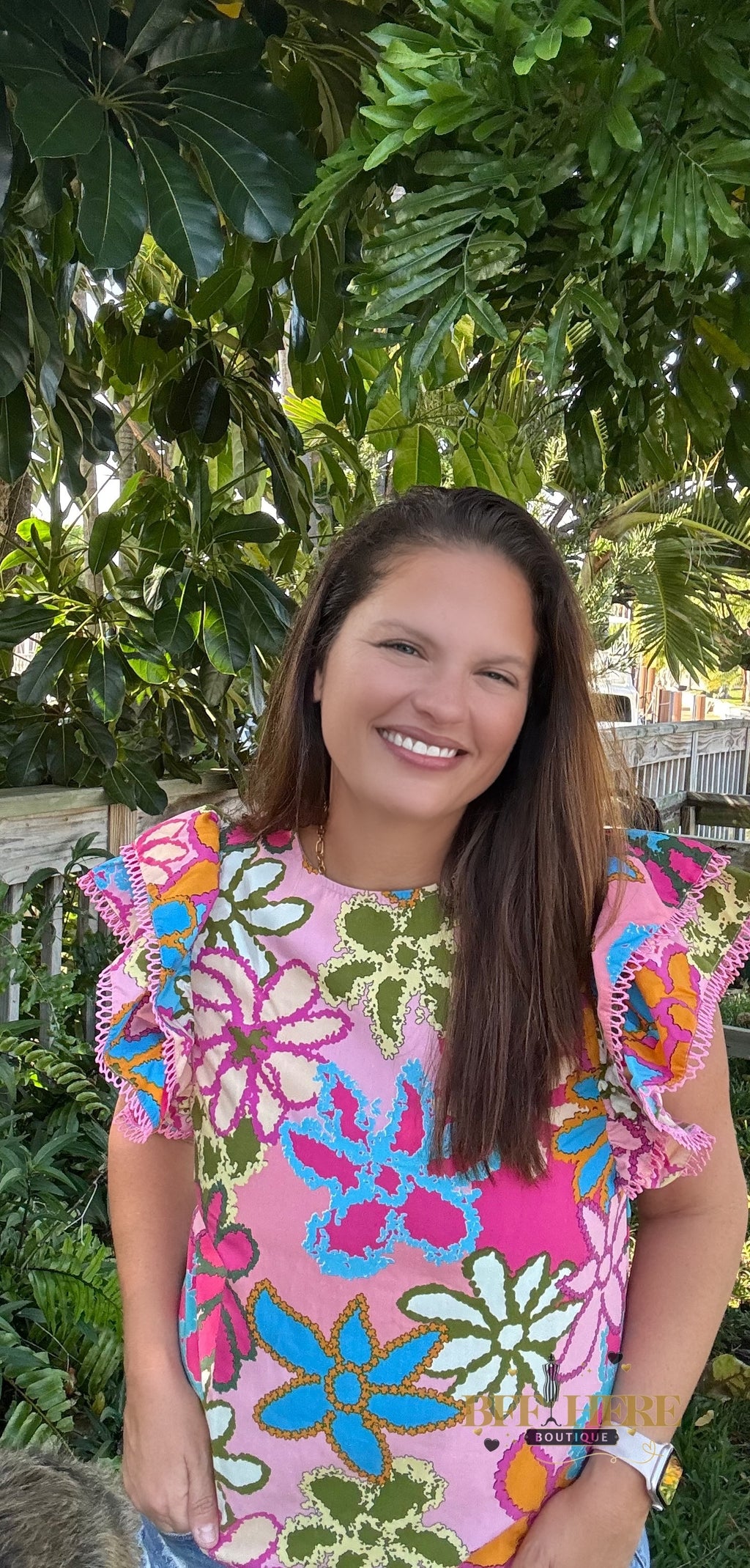 Floral Fiesta Ruffle Sleeve Top - BFF Here