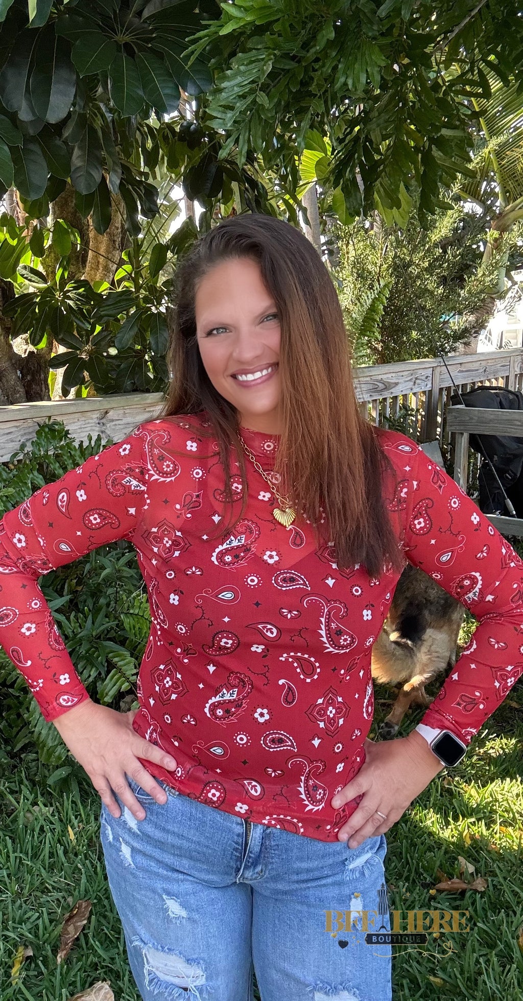 Bandana Babe Mesh Top / Red by Sterling Kreek - BFF Here