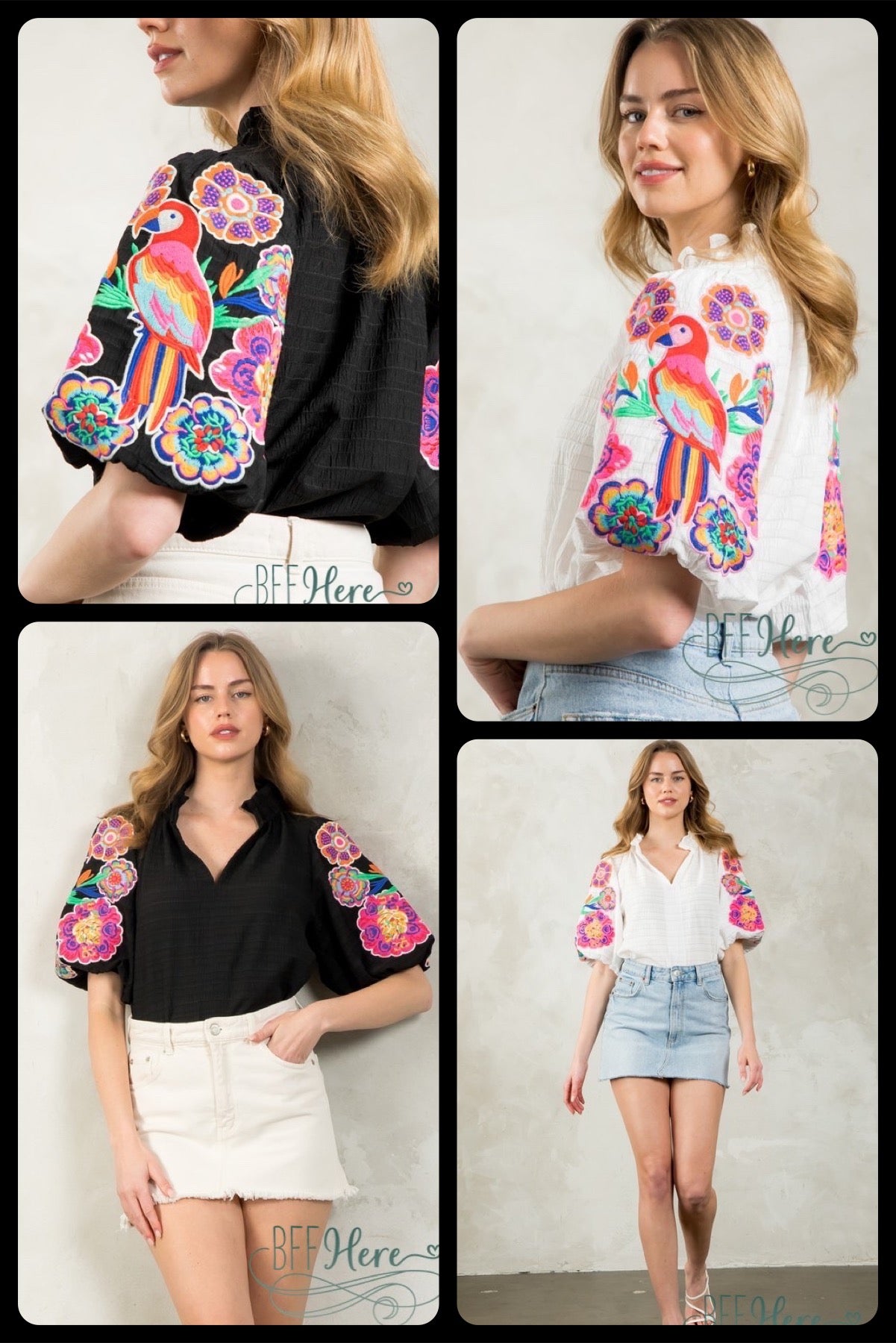 Tropical Carnival Embroidered Blouse - BFF Here