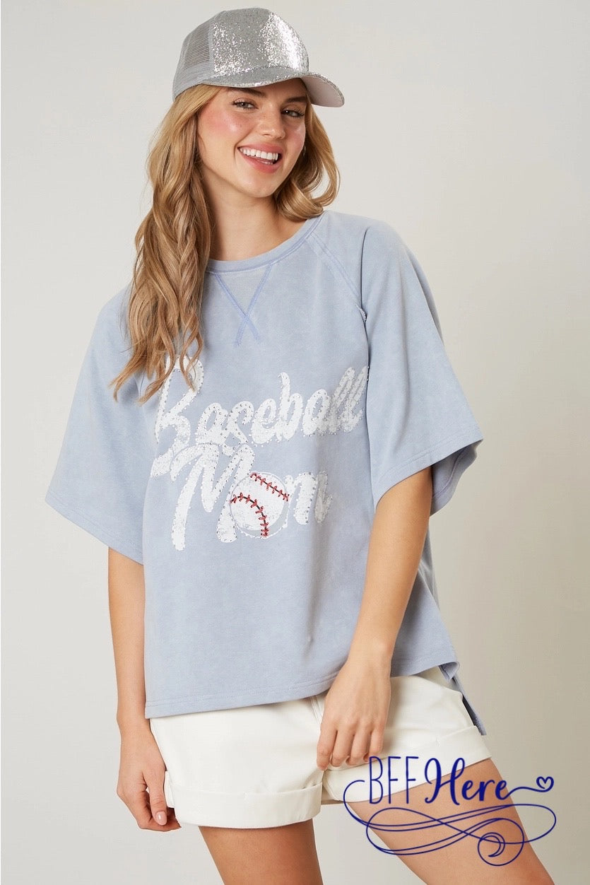 PREORDER: Home Run Mom: Vintage Washed Baseball Top (Ships End of February ) - BFF Here