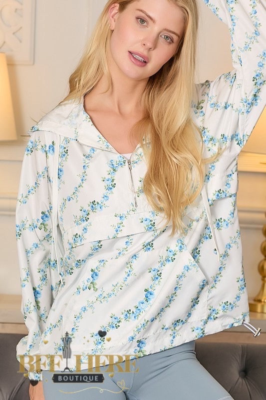 Floral Fun! Lightweight Windbreakers for Breezy Days (Blue Ships End of September) - BFF Here