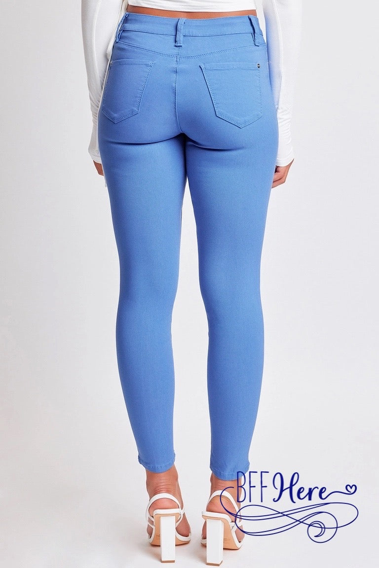 Spring Fling Hyperstretch Mid-Rise Skinny Jean / Choice of Color by YMI - BFF Here